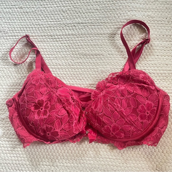 Victoria’s Secret Scarlet Red Underwire Semi Removable Pad Push Up Bra 32B - Picture 1 of 6